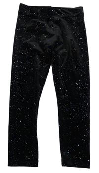 Černé třpytivé sametové legíny Nutmeg