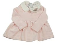 Nové - 2set - Světlerůžové sametové šaty + čelenka 