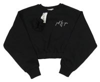 Nové - 2set - Černá crop mikina s nápisem + gumička Matalan