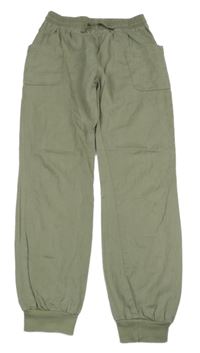 Světlekhaki cuff kalhoty s kapsami Denim Co.