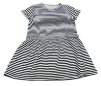 Tmavomodro-bílé pruhované bavlněné šaty Name it