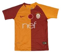 Oranžovo-vínový funkční fotbalový dres se znakem Nike