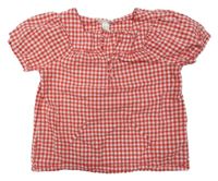 Červeno-bílá kostkovaná halenka H&M