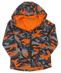 Šedo-oranžová army softshellová bunda s kapucí Mountain Warehouse