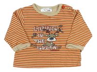 Oranžovo-béžové pruhované triko se sobem Ergee