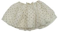 Smetanová síťovaná sukně s puntíky H&M
