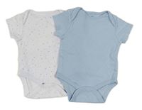2x - Světlemodré + bílé body s hvězdičkami 