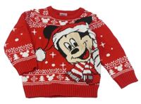 Červený svetr s Mickeym Disney