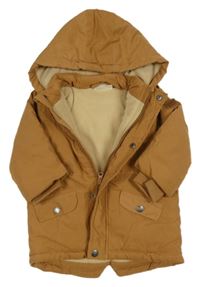 Béžová šusťáková zimní parka s kapucí Ergee