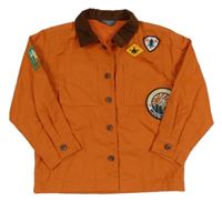 Oranžová riflová košile s nášivkami Primark