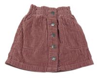 Vínová sametovo/manšestrová propínací sukně George 