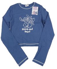 Nové - Modré crop triko se Stitchem Primark