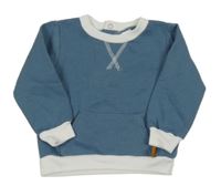 Modrošedá mikina s bílými lemy Lila&Jack