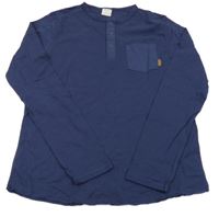 Tmavomodré triko s kapsou Zara