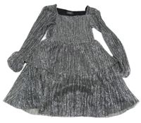 Černo-stříbrné společenské šaty Primark