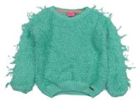 Světlezelený chlupatý svetr Jubel