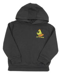 Tmavošedá mikina s dinosaurem a kapucí Primark