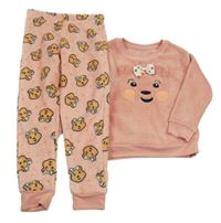 Světlerůžové plyšové pyžamo s medvídky Pudsey George 