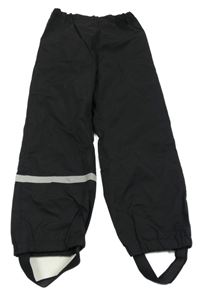 Černé šusťákové nepromokavé podšité kalhoty H&M