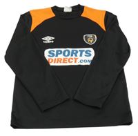 Černo-oranžová fotbalová mikina s nápisem Umbro