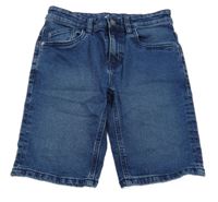 Tmavomodré riflové slim kraťasy C&A