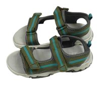 Šedo-khaki neoprenovo-textilní sandály L&D vel. 32