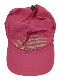 Růžová šusťáková kšiltovka s potiskem
