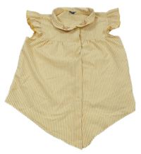 Pískovo-bílá pruhovaná asymetrická halenka Nazar