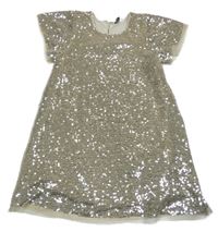 Zlaté síťované flitrové šaty s flitry Primark