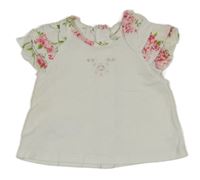 Bílé tričko s kytičkami Emile et Rose