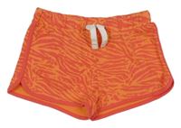 Lososovo-oranžové vzorované bavlněné kraťasy M&S