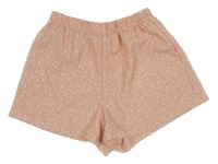 Světlerůžové kytičkované strukturované volné kraťasy Young idols 