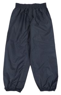 Tmavomodré šusťákové nepromokavé kalhoty Decathlon