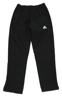 Černé šusťákové funkční sportovní kalhoty Adidas