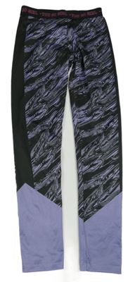 Černo-fialové vzorované sportovní legíny V by Very