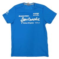 Modré sportovní tričko s nápisem 