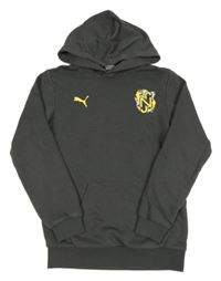 Šedá mikina s potiskem a kapucí Puma