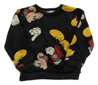 Černá plyšová mikina s Mickeym Disney 