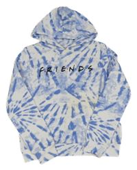 Modro-bílá vzorovaná mikina Friends s kapucí 