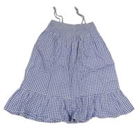 Modrofialovo-bílé kostkované letní šaty H&M