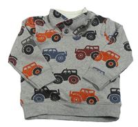 Šedá melírovaná mikina s jeepy Topolino