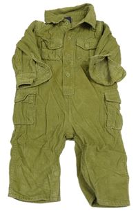 Khaki cargo manšestrová podšitá kombinéza s límečkem zn. GAP