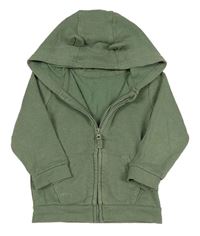 Khaki propínací mikina s kapucí s oušky zn. George