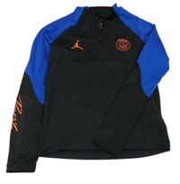 Černo-safírové funkční fotbalové mikinotriko Paris Saint-Germain Air Jordan