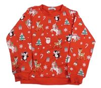 Červená vánoční mikina s obrázky PRIMARK