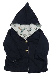 Tmavomodrý podšitý kabátek s kapucí