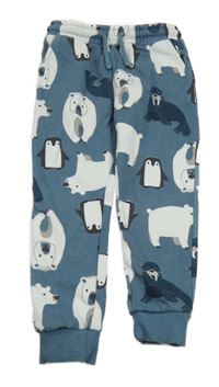 Modrošedé melírované tepláky se zvířátky Matalan