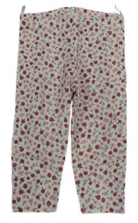 Smetanové teplákové legíny s kytičkami C&A