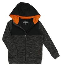 Černá melírovaná propínací mikina s kapucí M&S