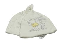 Nové - 2x - Bílá čepice s Pú George